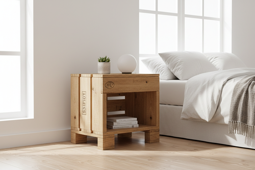 Beistelltisch Nachttisch aus recycelten Europaletten - praktisch und stilvoll