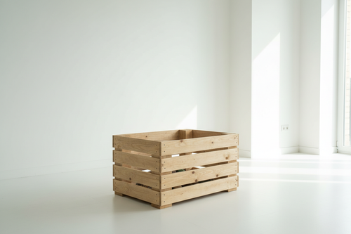 Aufbewahrungsbox für Haustierzubehör aus recycelten Europaletten