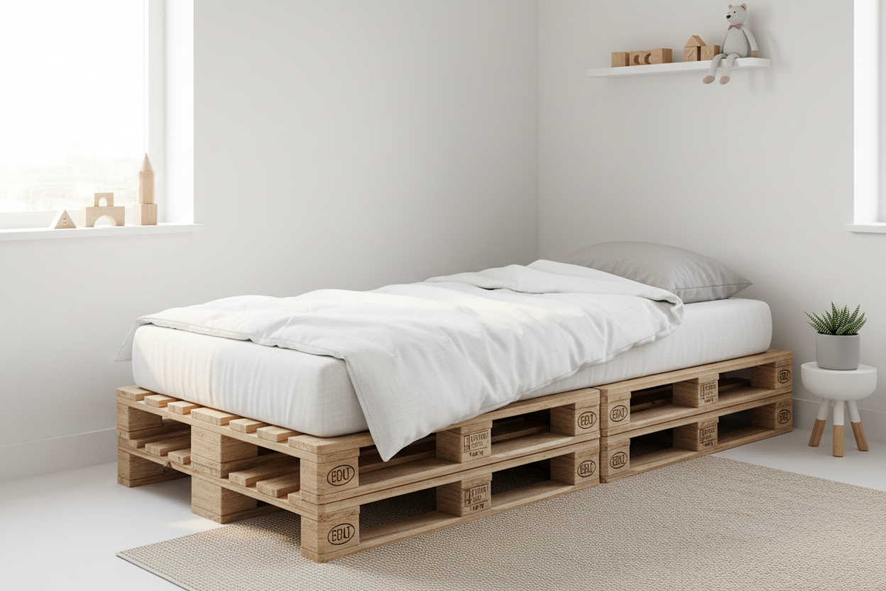 Kinderbett aus recycelten Europaletten