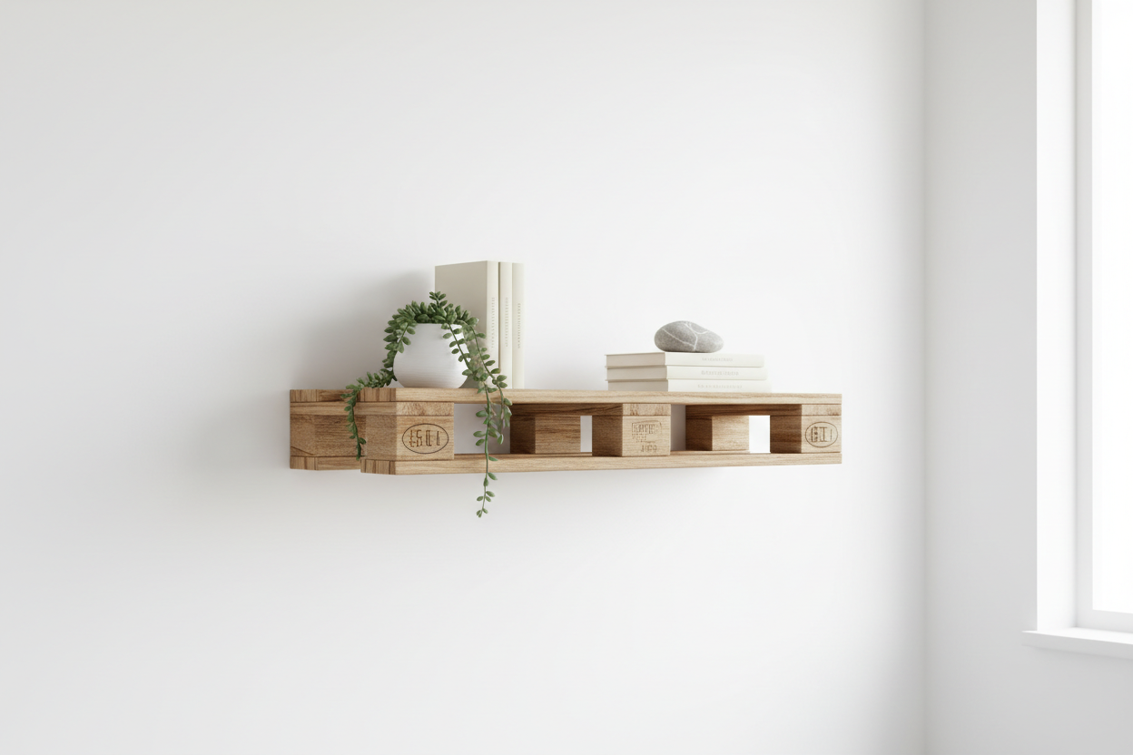 Wandboard aus recycelten Europaletten mit Deko