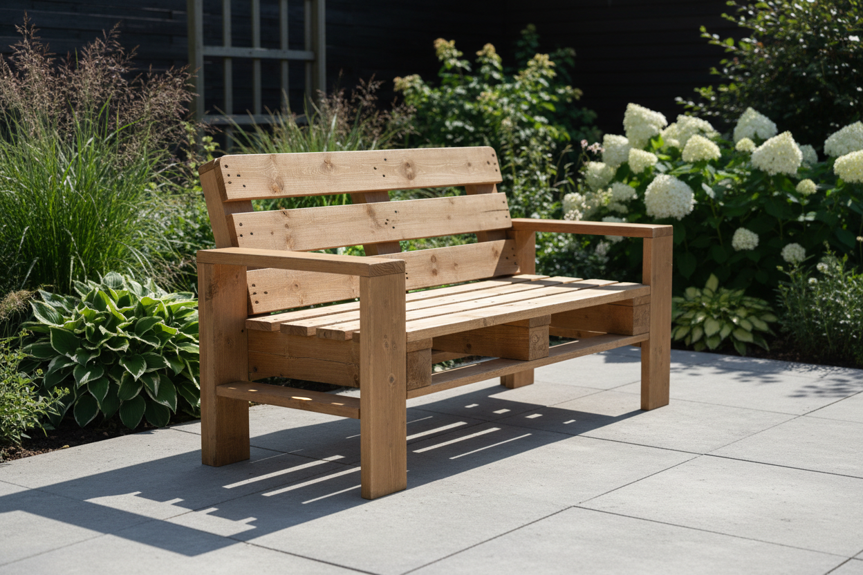 Gartenbank aus recycelten Europaletten