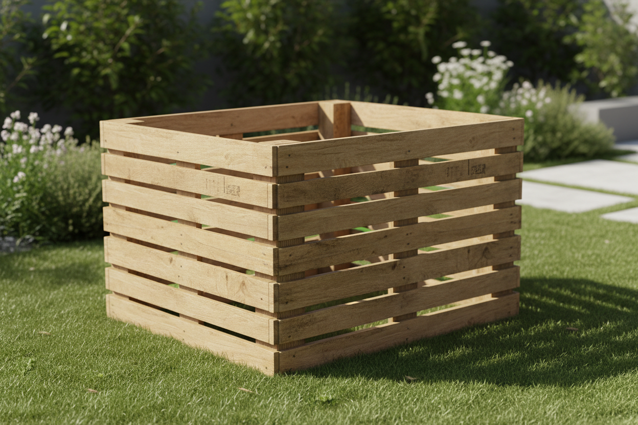 Kompostbehälter aus recycelten Europaletten
