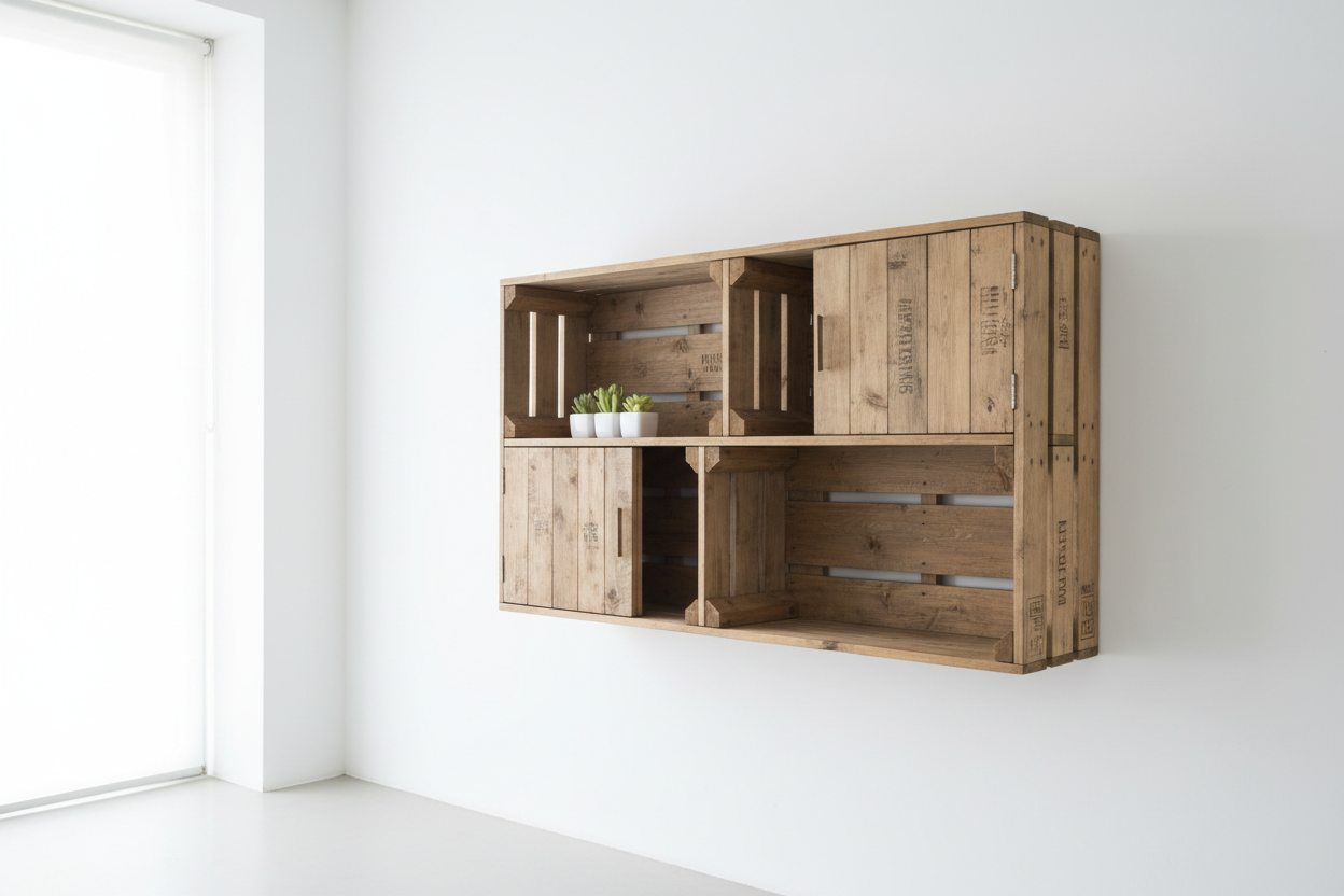 Hängeschrank aus recycelten Europaletten