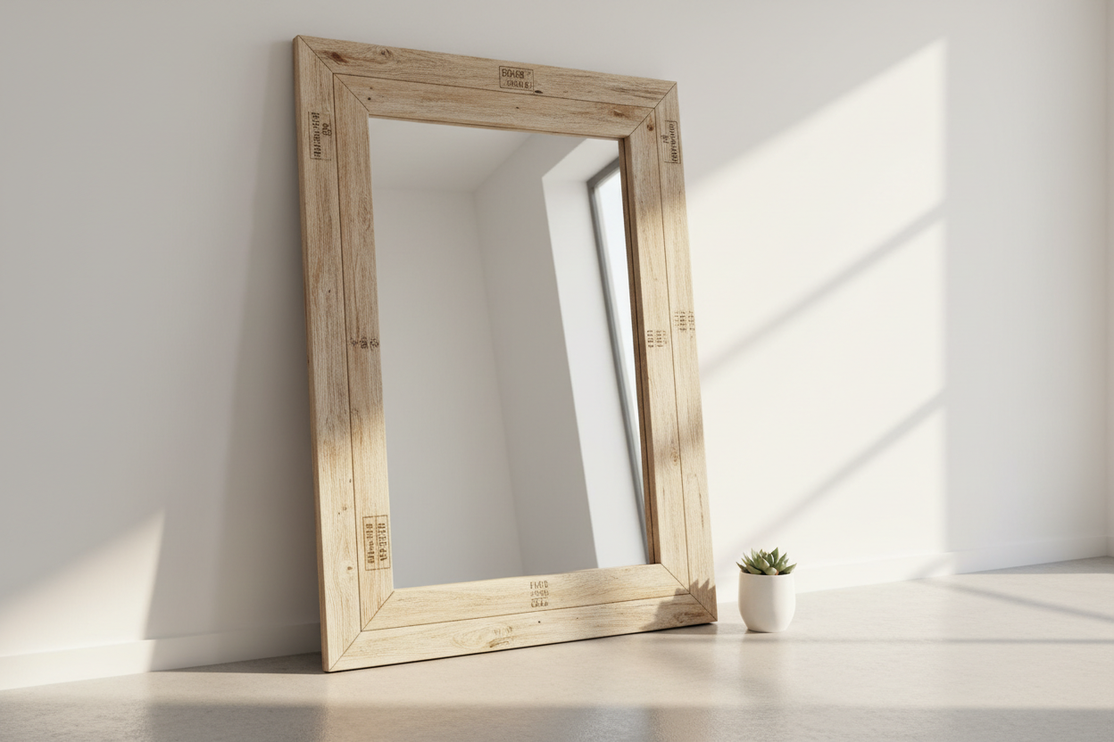 Rustikaler Spiegelrahmen aus recycelten Europaletten - natürlicher Charme