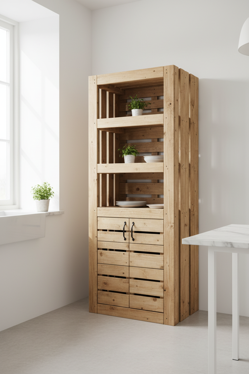 Küchen-Hochschrank aus Paletten