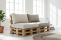 Palettensofa 2-Sitzer aus recycelten Europaletten - kompakt und gemütlich