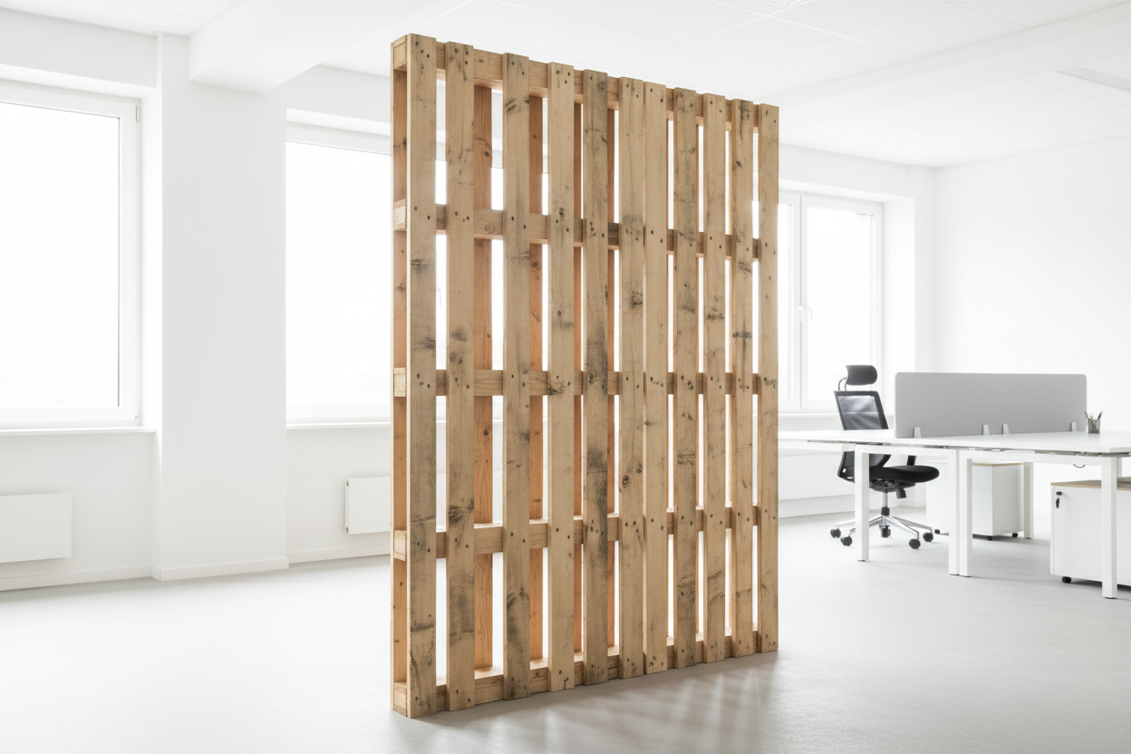 Trennwand Raumteiler aus recycelten Europaletten - funktional und dekorativ
